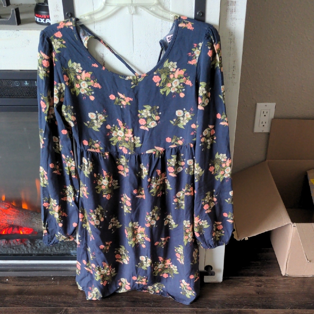 SO Navy Floral Mini Dress